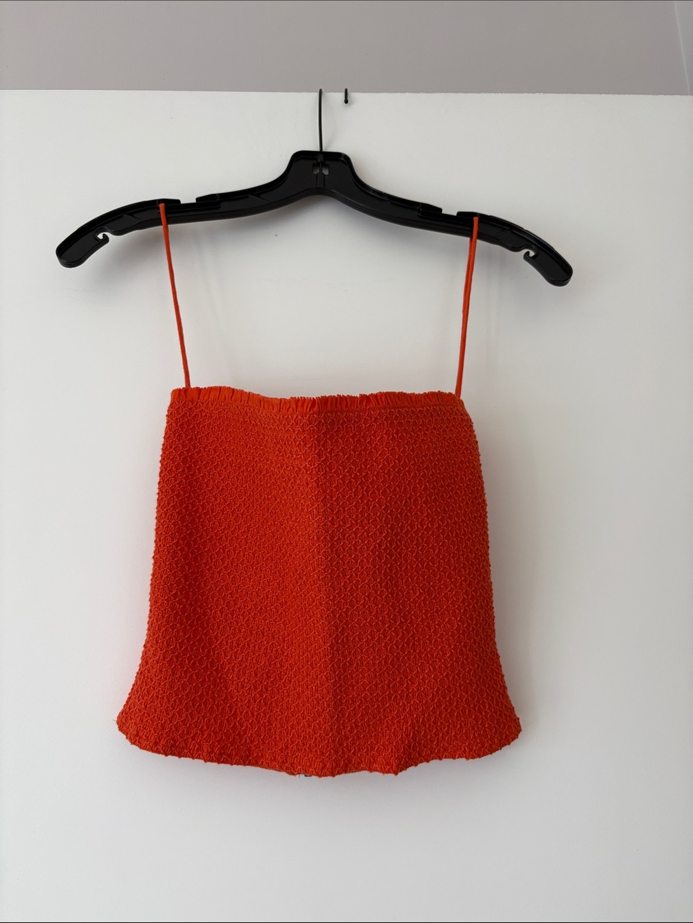 Alice + Olivia Orange Textured Spaghetti Strap Crop Top
